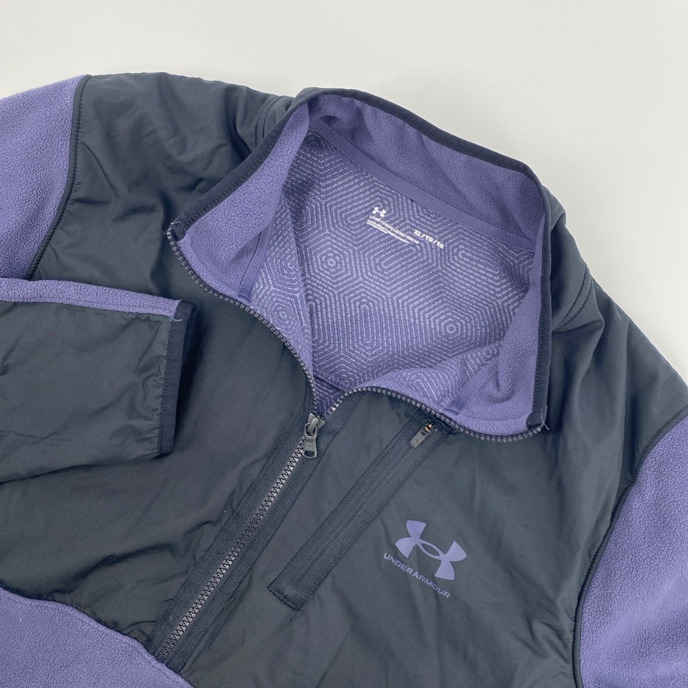 Under Armour Specialist Grid 1/4 Zip Pullover Mens Extra Large Purple Fleece